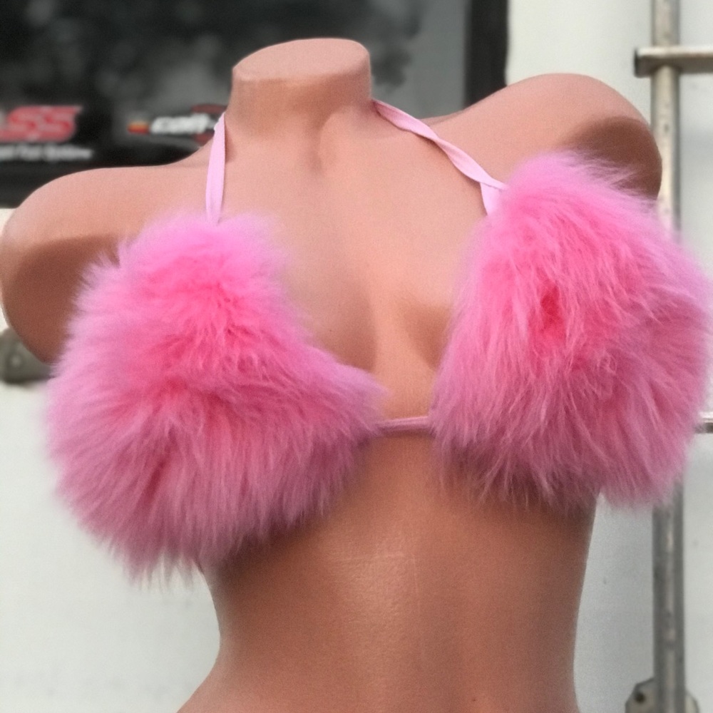 Pink Fuzzy Bikini Set - Picture 5 of 16